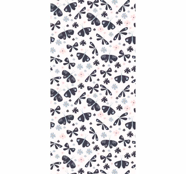 Floral bow patterns butterfly wallpaper - TenStickers