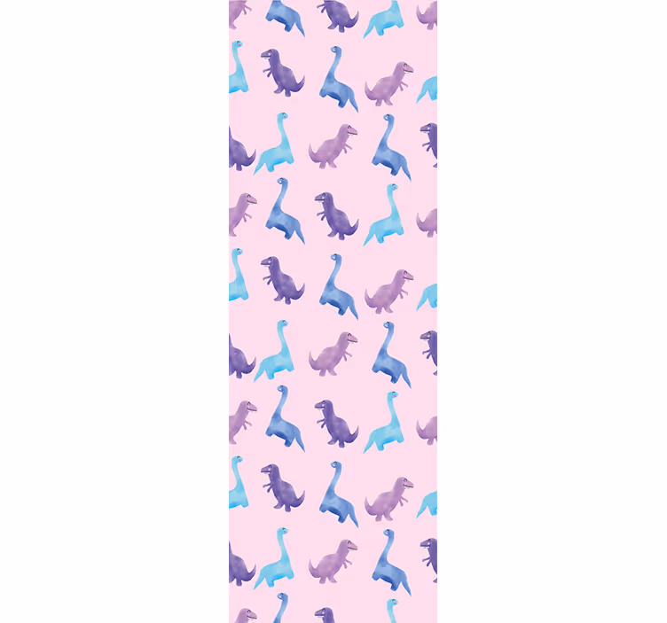 Pink nursey pattern dinosaur wallpaper - TenStickers