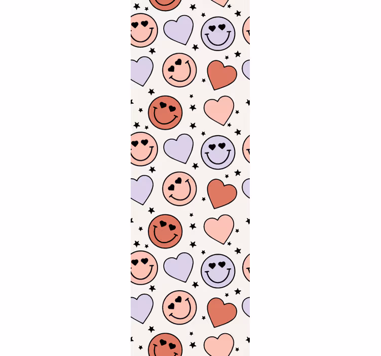 Smiley heart motif teens wallpaper - TenStickers