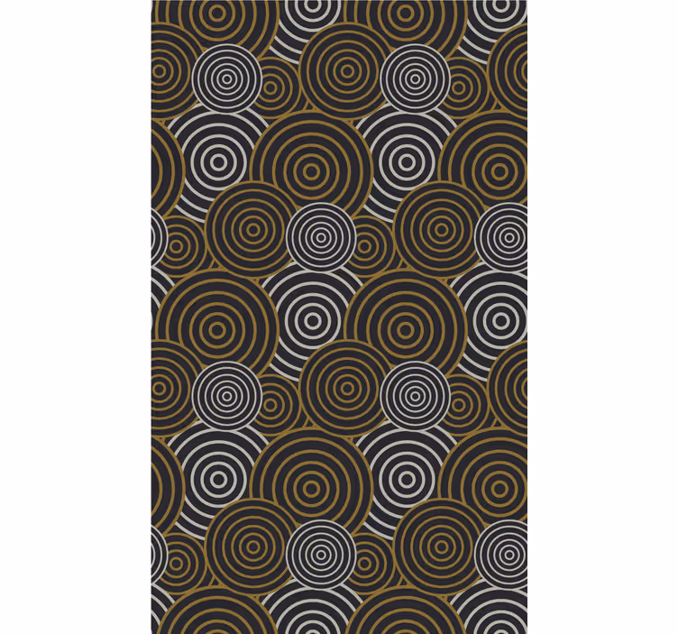 Circular brown motif geometric wallpaper - TenStickers