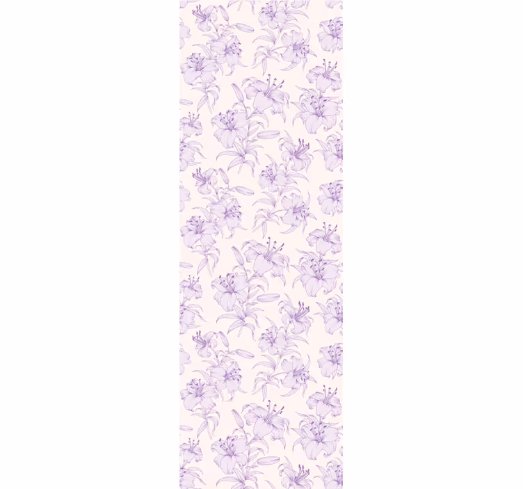 Elegant purple motif flower wallpaper - TenStickers