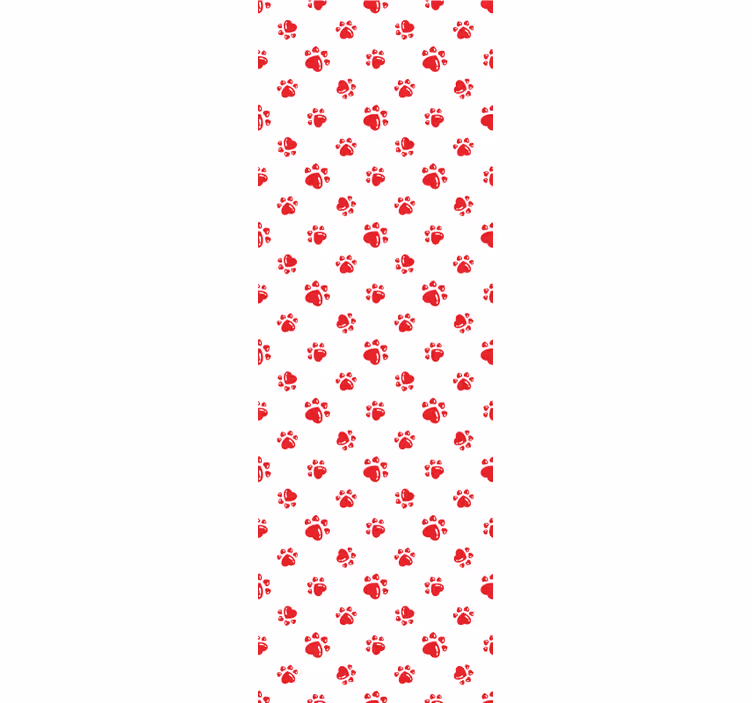 Red paw prints dog wallpaper - TenStickers