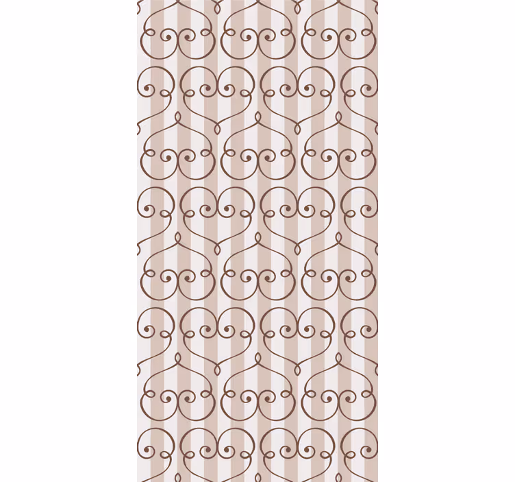 Brown heart design vertical stripes wallpaper - TenStickers