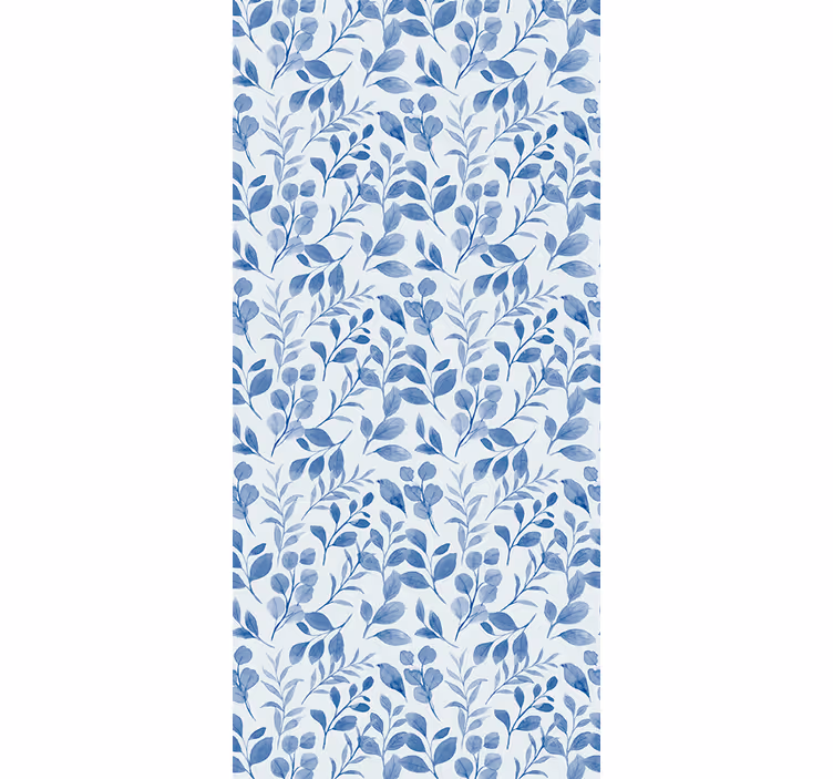 Blue branch pattern flower wallpaper - TenStickers