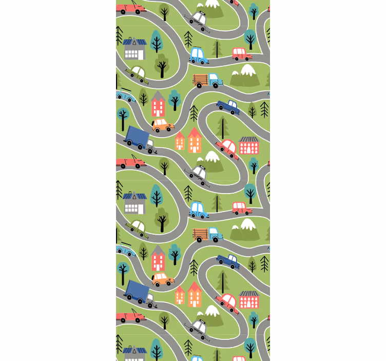 Winding Road Scene city wallpaper - TenStickers