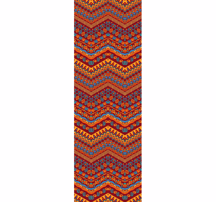 Vibrant geometric pattern living room wallpaper - TenStickers