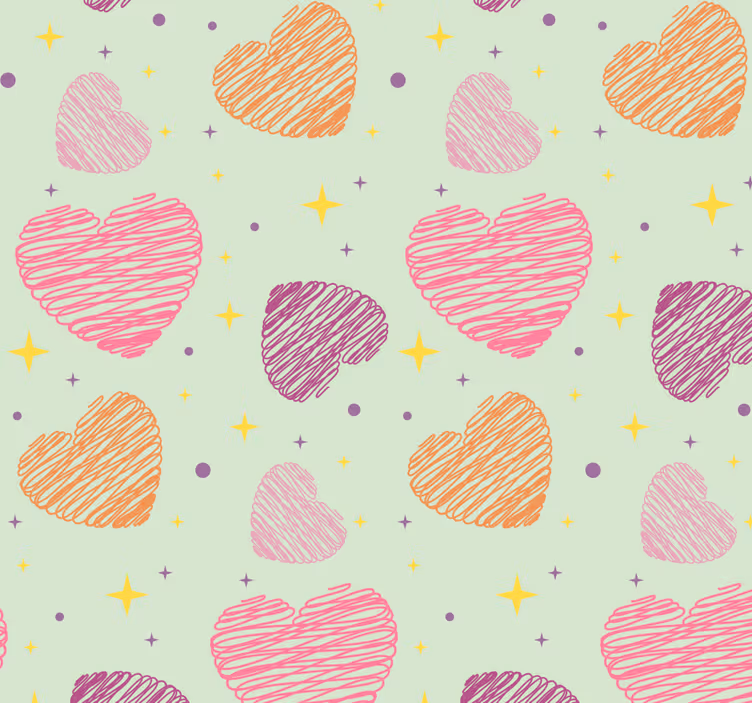 Colorful heart pattern teens wallpaper - TenStickers