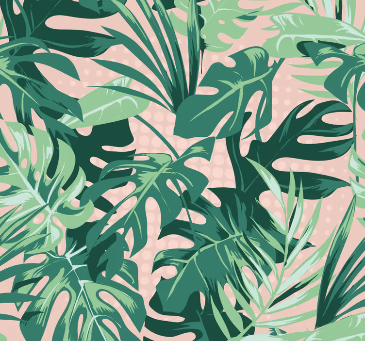 Tropical plant design jungle wallpaper - TenStickers