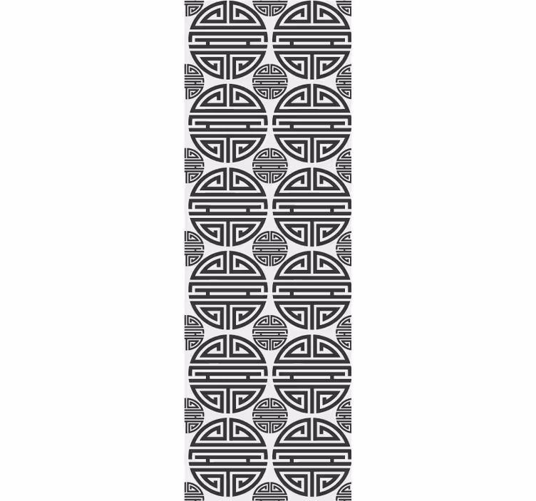 Tribal black and white pattern wallpaper polka dots - TenStickers