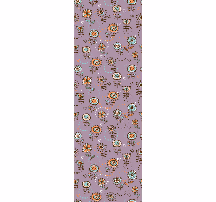 Folk art patch flower wallpaper - TenStickers