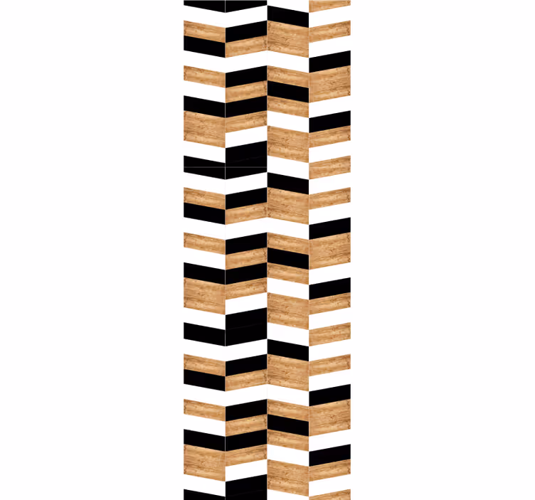 Chevron Wood Design horizontal stripes wallpaper - TenStickers