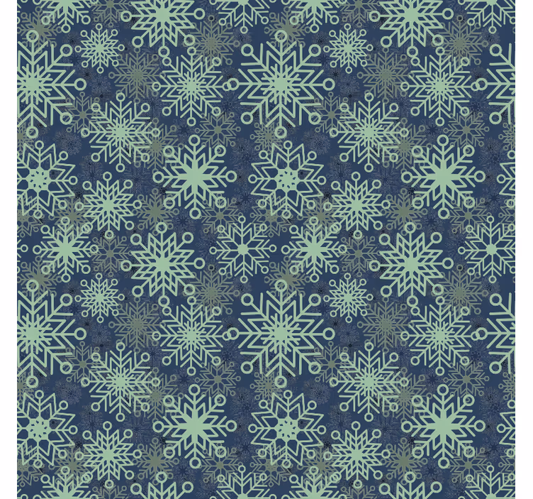 Blue snowflake decor christmas wallpaper - TenStickers