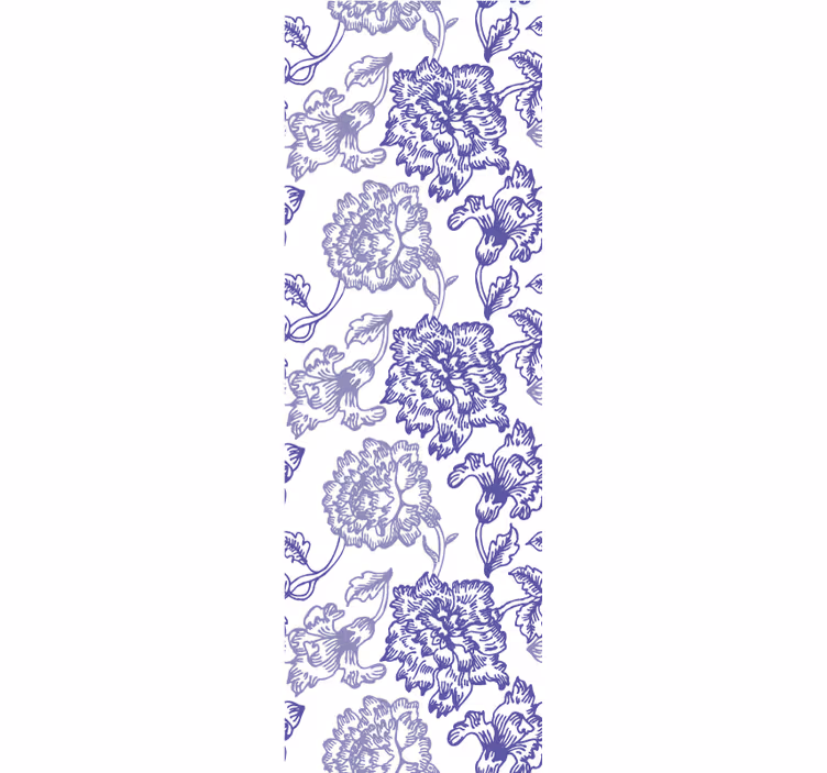Blue Indigo bloom floral wallpaper - TenStickers