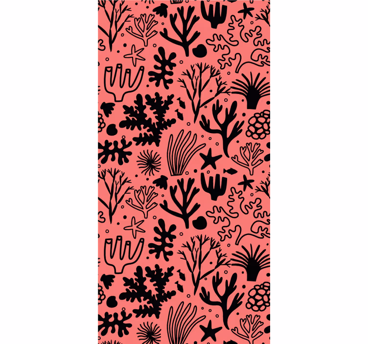 Coral reef elements bathroom wallpaper - TenStickers