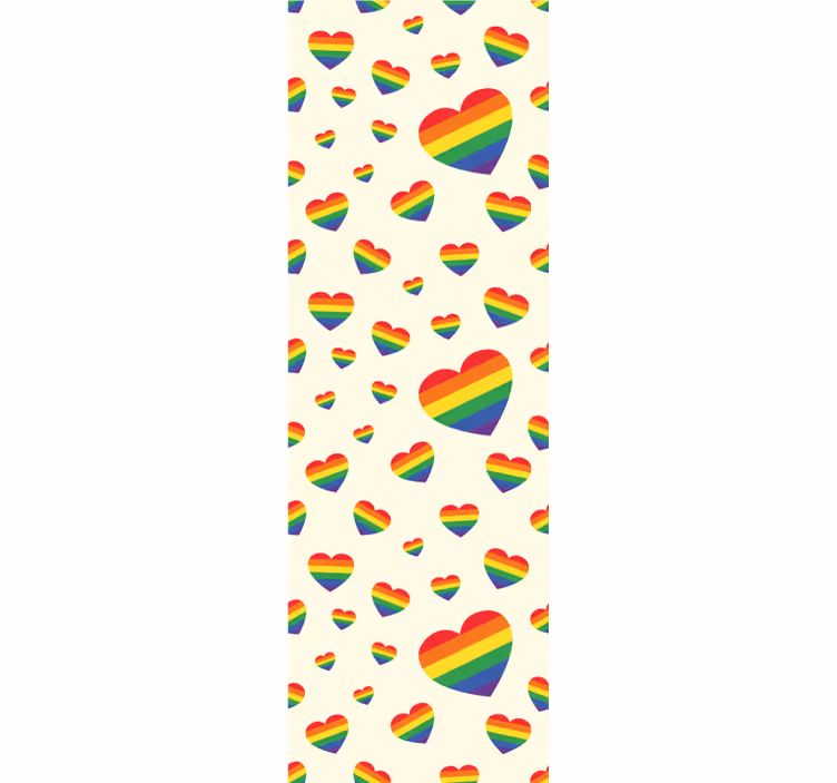 Rainbow hearts display teens wallpaper - TenStickers