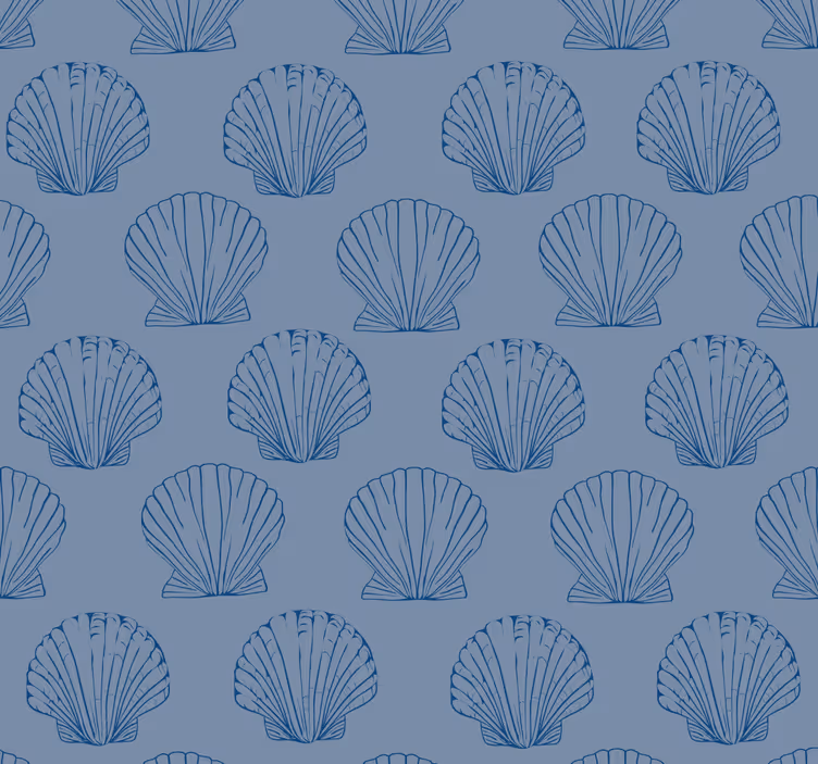 Sea shells repetitions fish wallpaper - TenStickers