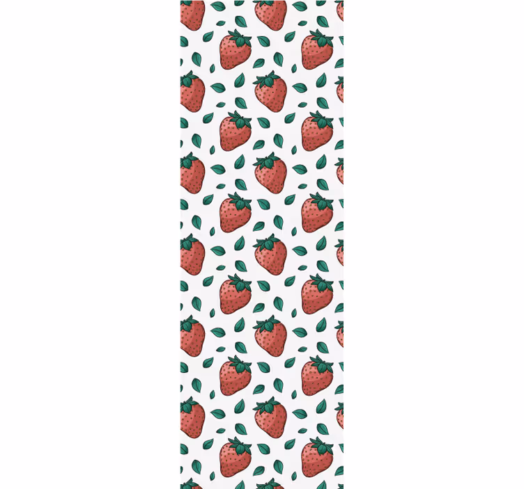 Fresh strawberries floral kitchen wallpaper - TenStickers
