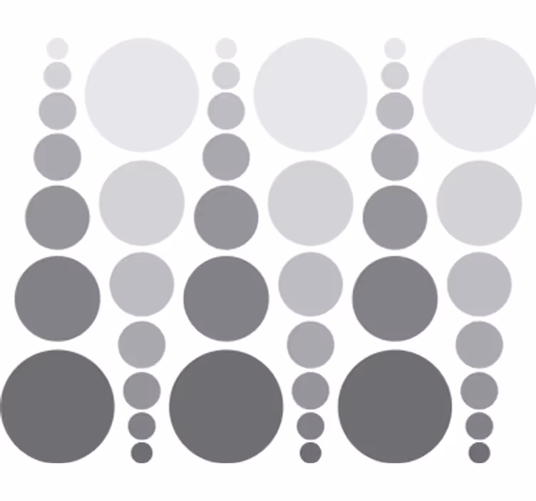Geometric wallpaper coloured circles in grey shades - TenStickers