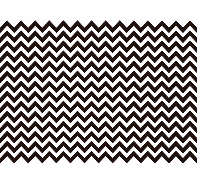 Vertical stripes wallpaper in black and white zigzag - TenStickers