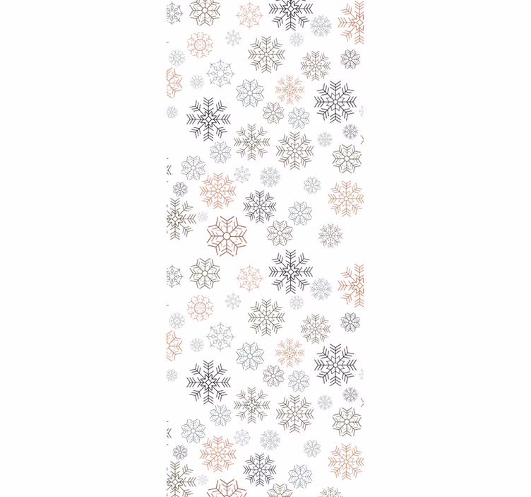 Christmas wallpaper beige snowflakes pattern - TenStickers