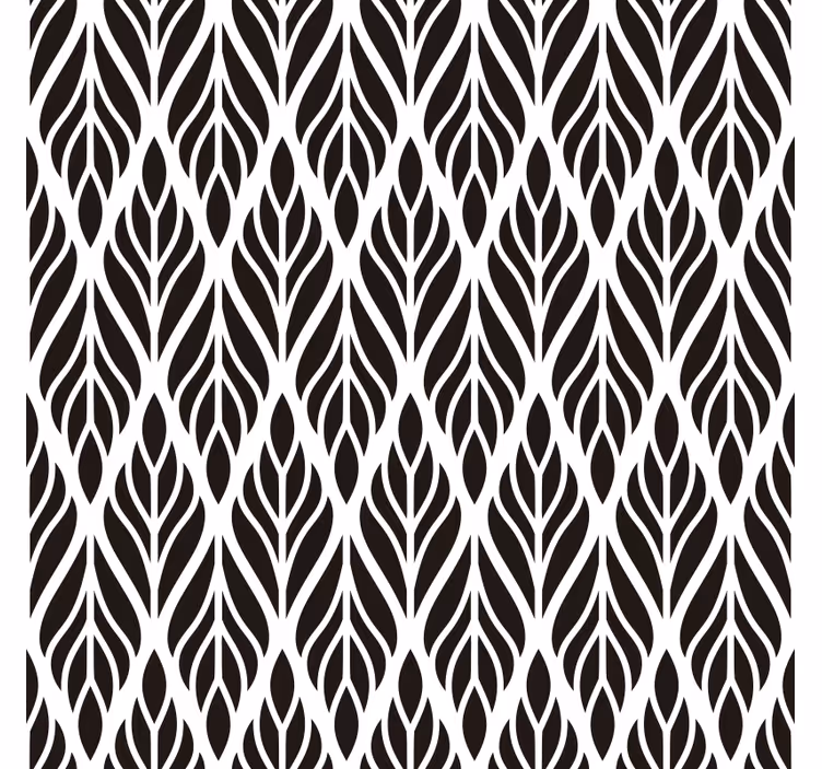 Living room wallpaper with elegant black leaves - TenStickers