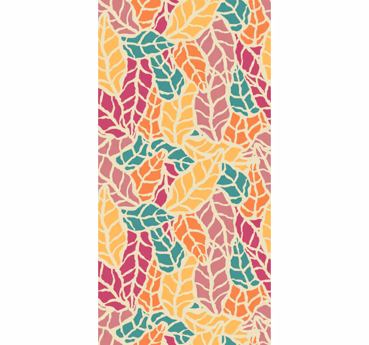 Colorful mosaic leaf wallpaper - TenStickers