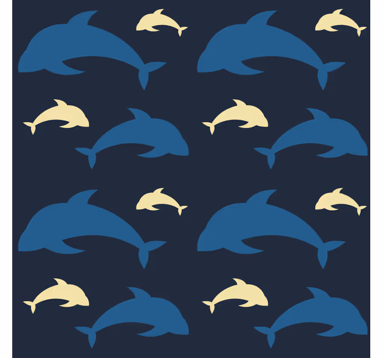 Bedroom wallpaper three dolphins in the sea - TenStickers