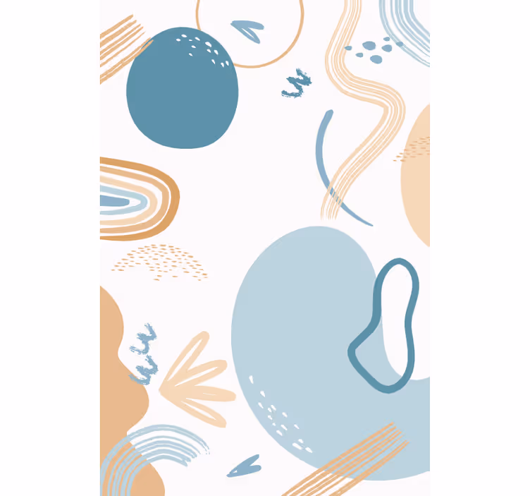 Living room wallpaper with abstract wave patterns - TenStickers