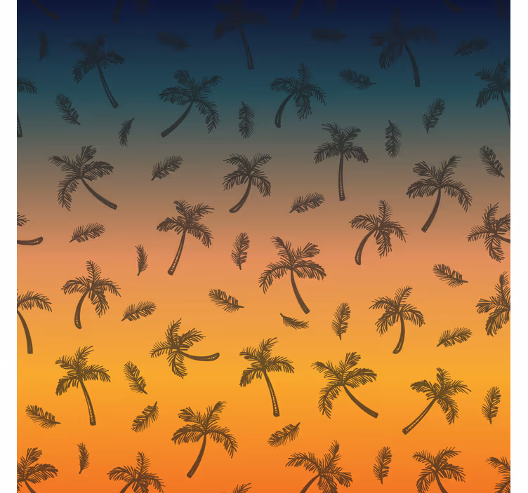 Ornamental wallpaper tropical palm landscape - TenStickers