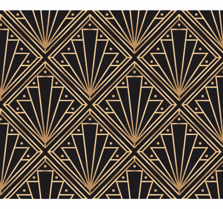 Textured wallpaper in golden and black squared pattern - TenStickers