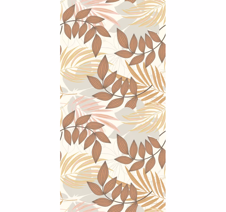 Leaf wallpaper in soft and warm colors - TenStickers