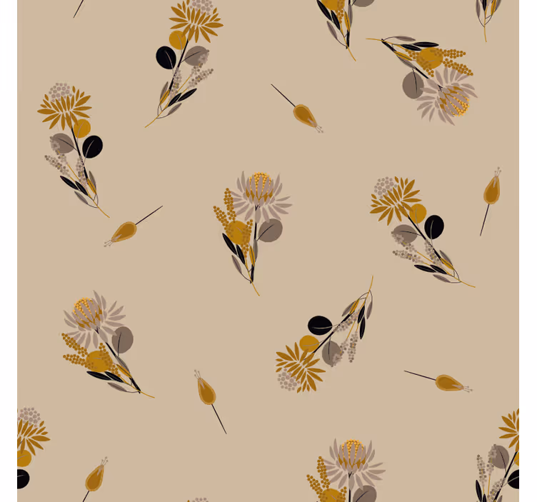 Textured wallpaper vintage flowers - TenStickers
