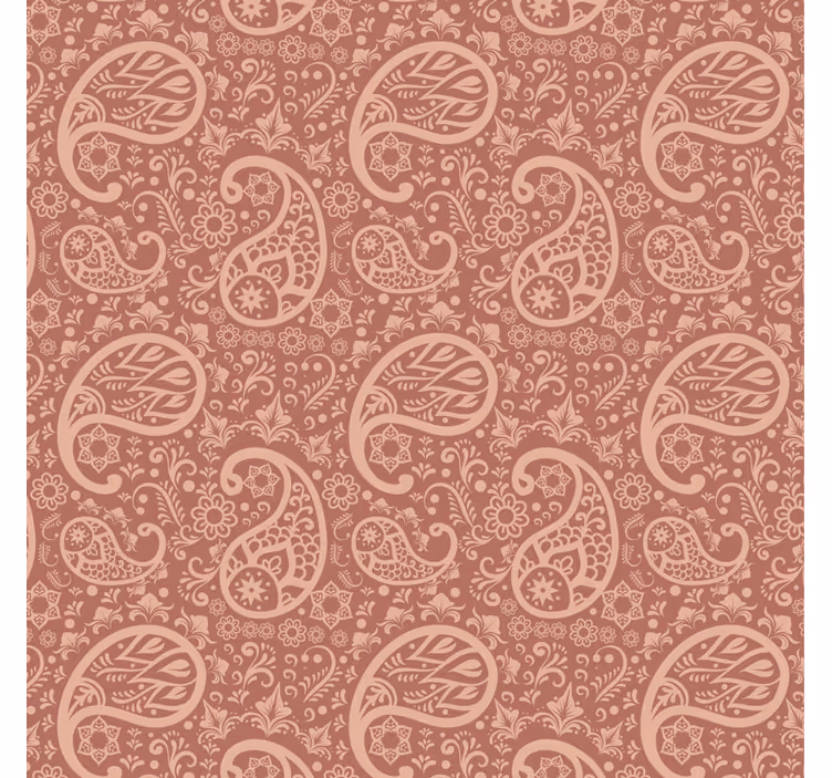 Floral wallpaper warm paisley design - TenStickers