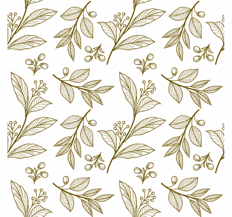 Bedroom wallpaper elegant leaf emblem - TenStickers