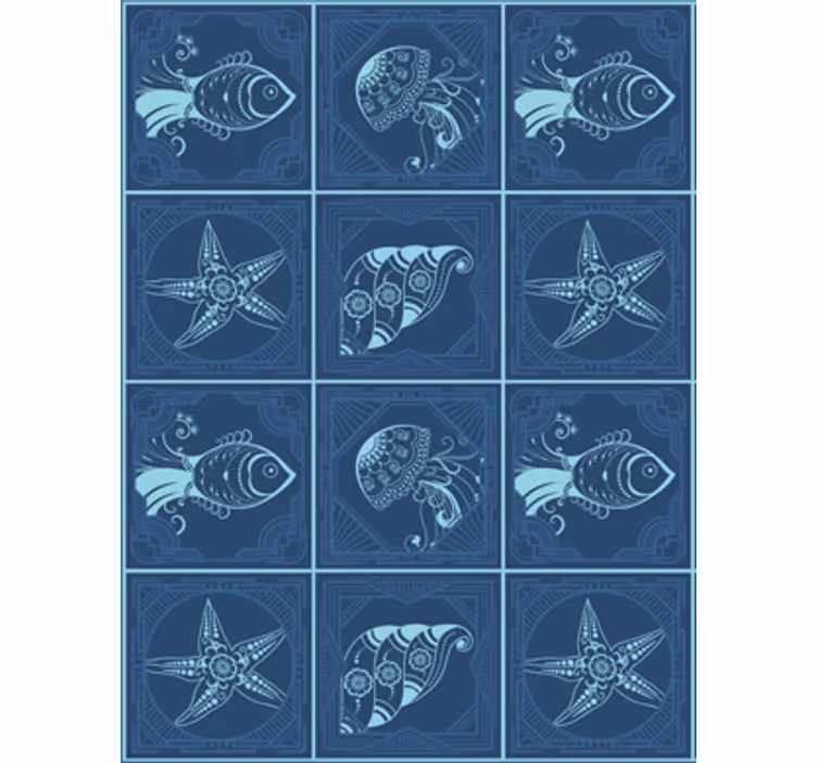 Animal wallpaper ornamental sea life design - TenStickers