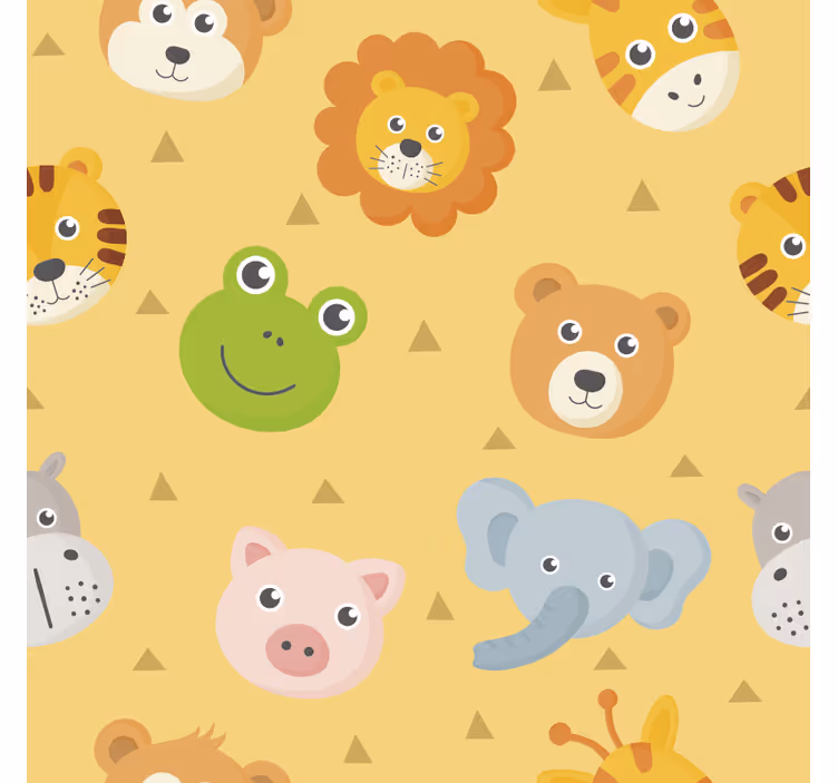 Animal wallpaper colorful animal play area - TenStickers