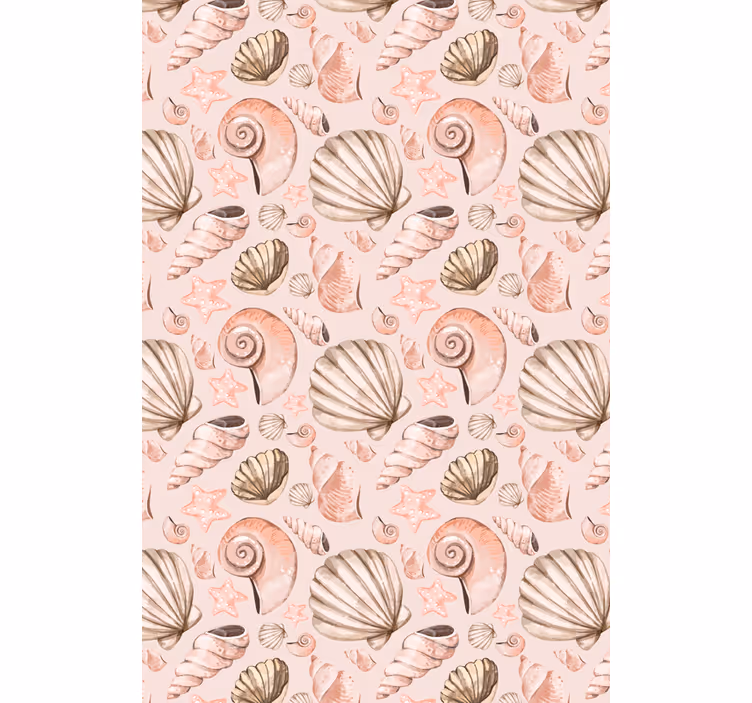 Animal wallpaper in pastel seashells design - TenStickers