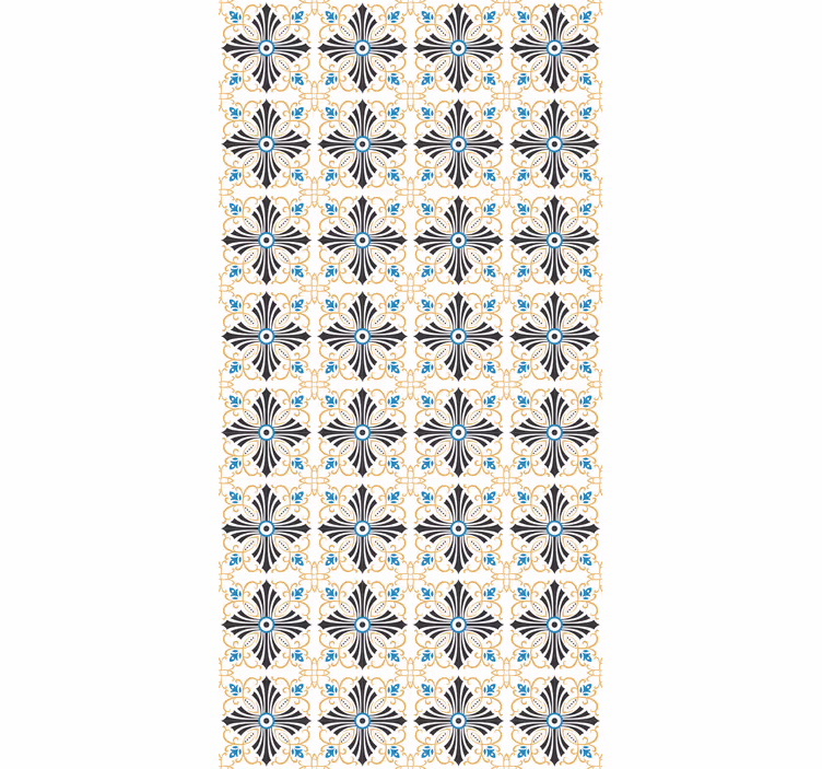 Bedroom wallpaper retro botanical tiles - TenStickers