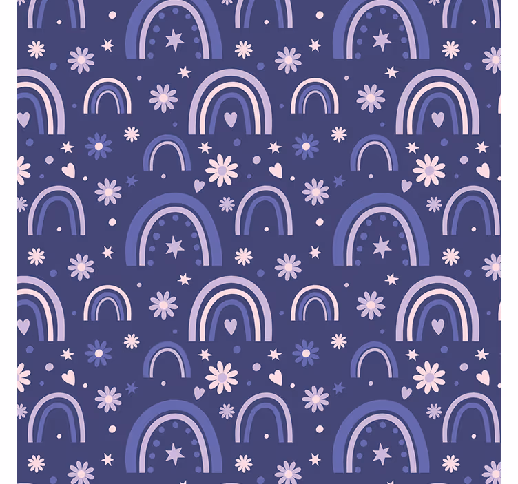 Bedroom wallpaper purple rainbows - TenStickers