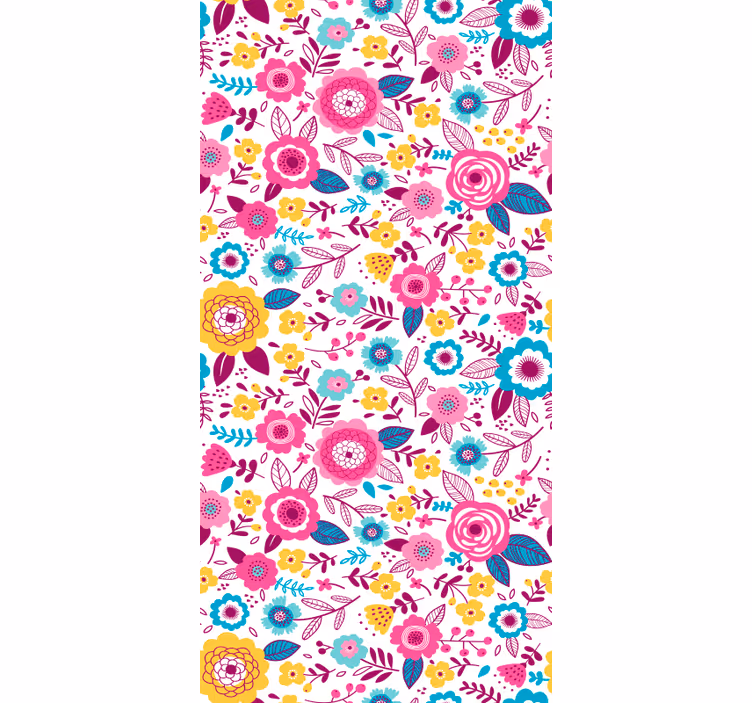 Vibrant botanical inspiration bedroom wallpaper - TenStickers