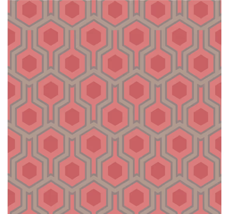 Office wallpaper in 70s pink hexagons - TenStickers