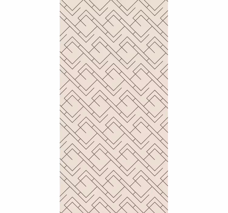 Hallway wallpaper geometric maze pattern - TenStickers