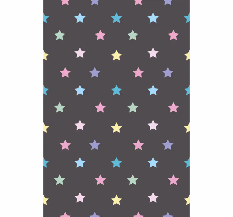 Hallway wallpaper with colored stars on grey - TenStickers