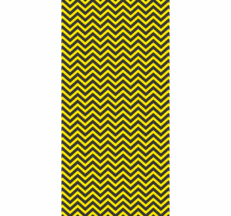 Hallway wallpaper black and yellow zigzag pattern - TenStickers