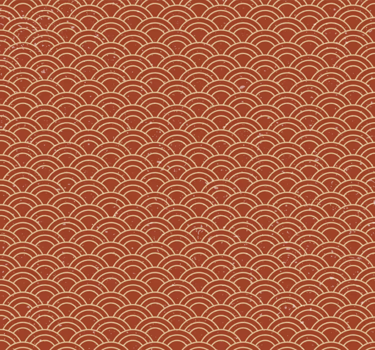 Hallway wallpaper with vintage japanese wave design - TenStickers