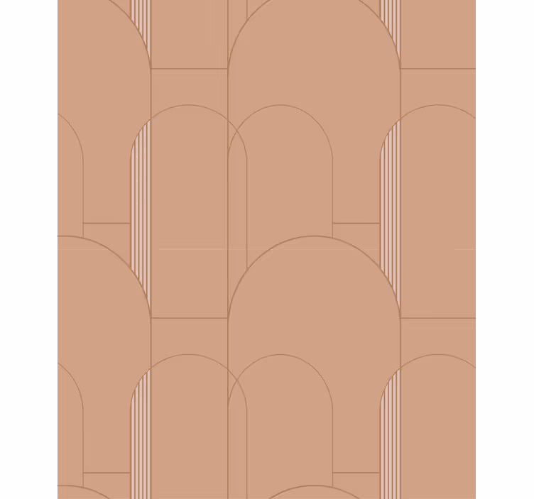 Dining room wallpaper with terracotta circular design - TenStickers