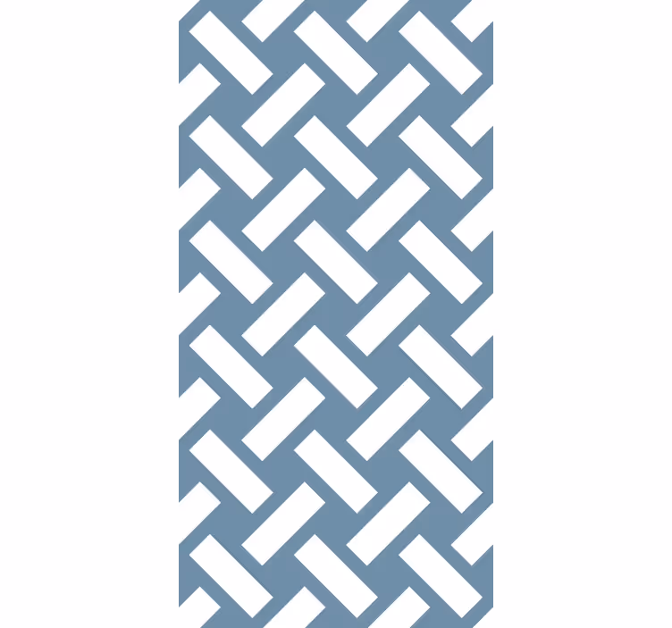 Dining room wallpaper geometric blue square pattern - TenStickers
