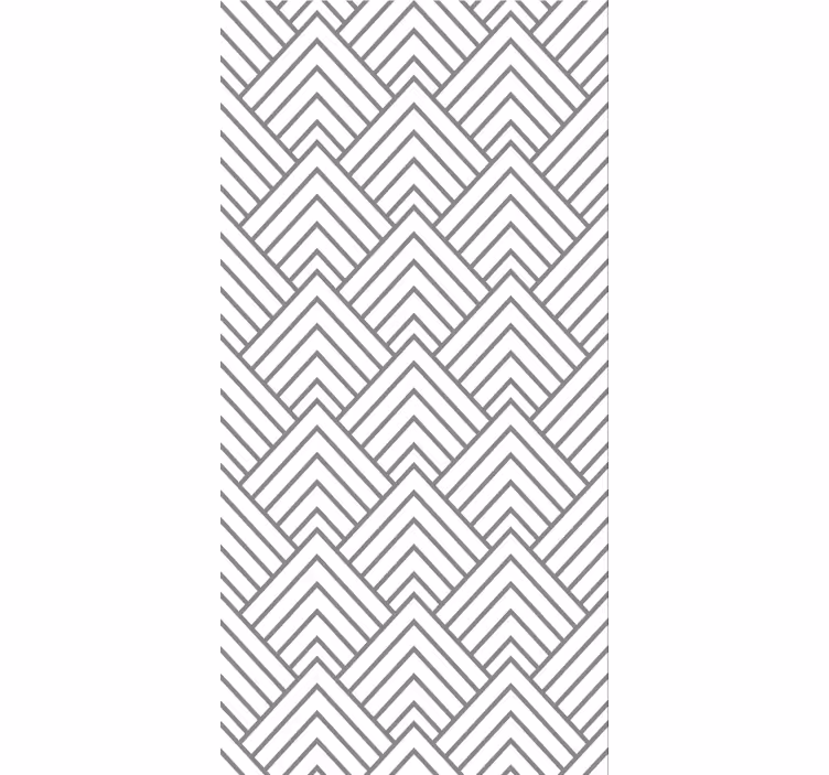Dining room wallpaper geometric white triangle pattern - TenStickers