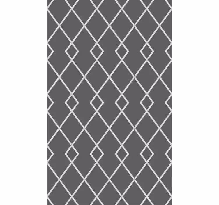 Dining room wallpaper in gray and white diamond pattern - TenStickers