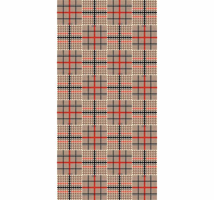 Dining room wallpaper brown plaid design - TenStickers
